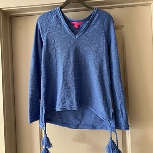 Lilly Pulitzer V-Neck Sweater with Tassels